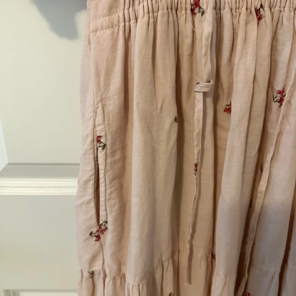 Anthropologie Somerset Puff sleeve blush pink maxi dress size S - Picture 5 of 11